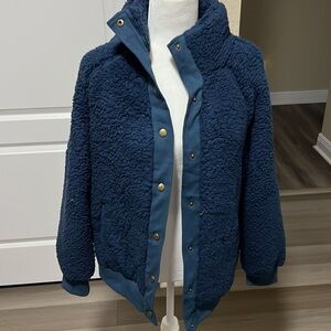 Women's Blue Sherpa Jacket - NWT